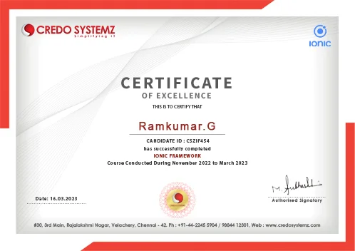 Ionic Framework Certification