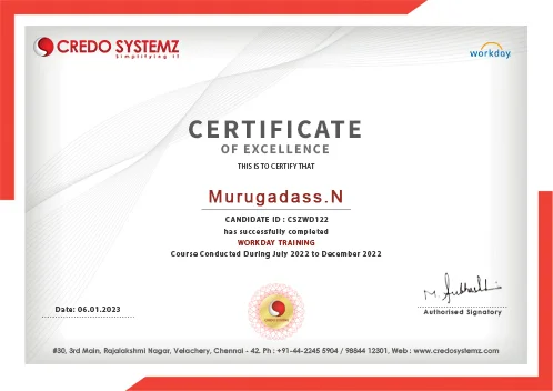 Best Workday Training in Chennai